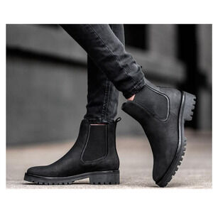 Thursday Boot Co Womens 8 Black Leather Chelsea Ankle Booties (bot200thrif